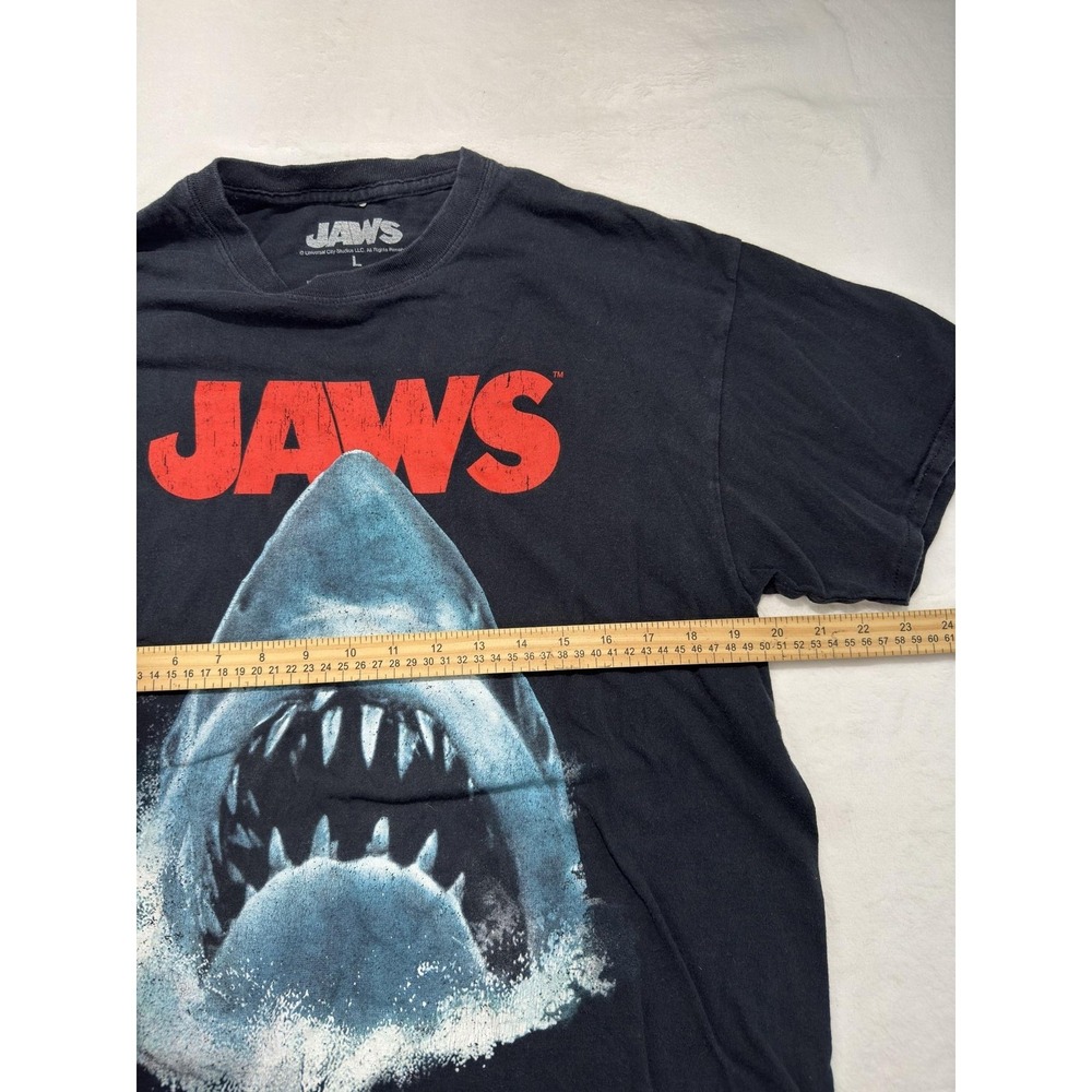 JAWS Shirt Mens Large Black Shark Movie Graphic T-Shirt Tee Horror Short Sleeve - Picture 4 of 7